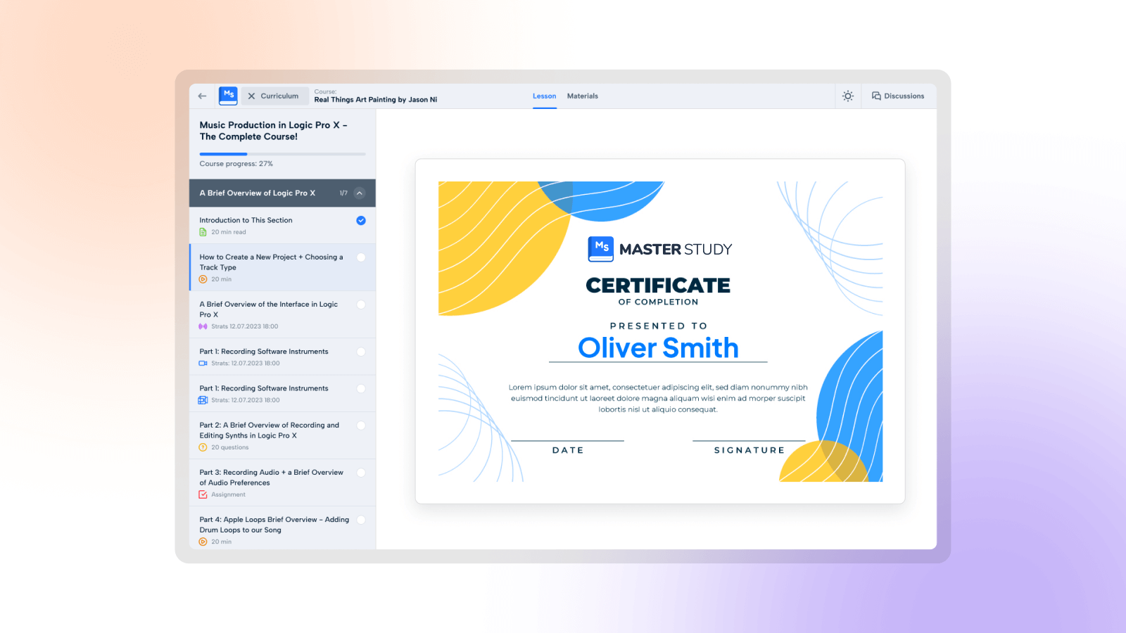 Custom Course Completion Certificates