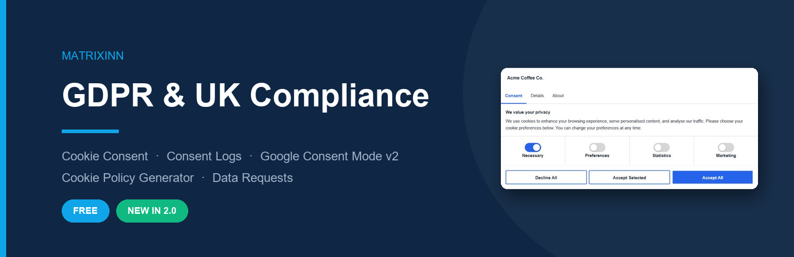 WordPress 外掛 MatrixInn GDPR & UK Compliance 的封面圖片