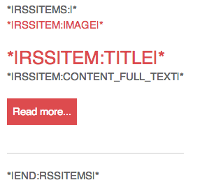 The image merge tag used in an RSS campaign template.