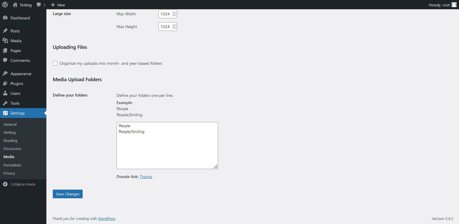 Media Folders Lite - Settings