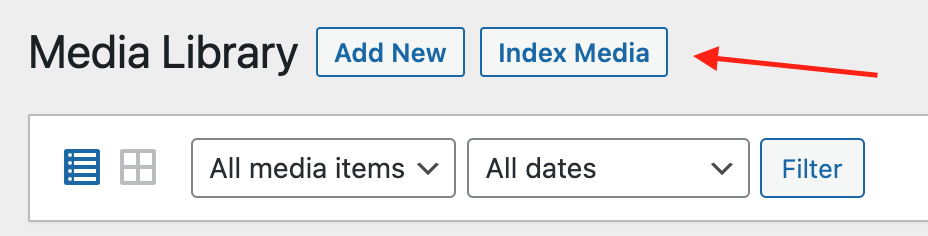 Pressing this button indexes your Media Library file sizes.