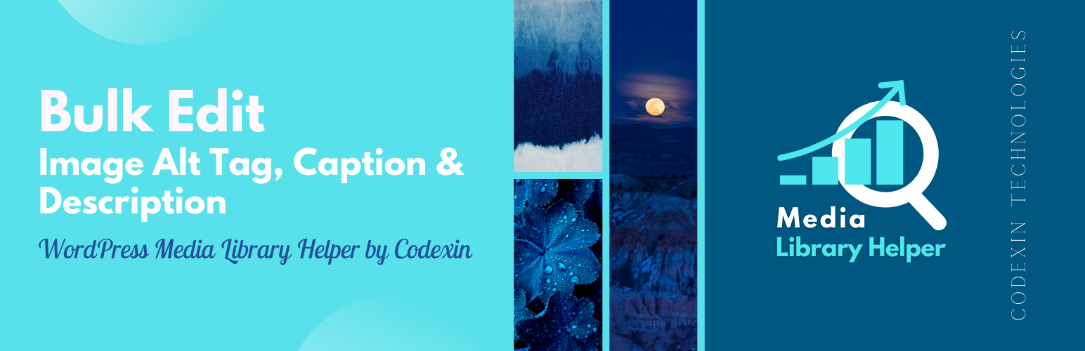 Product image for Bulk edit image alt tag, caption & description – WordPress Media Library Helper by Codexin.