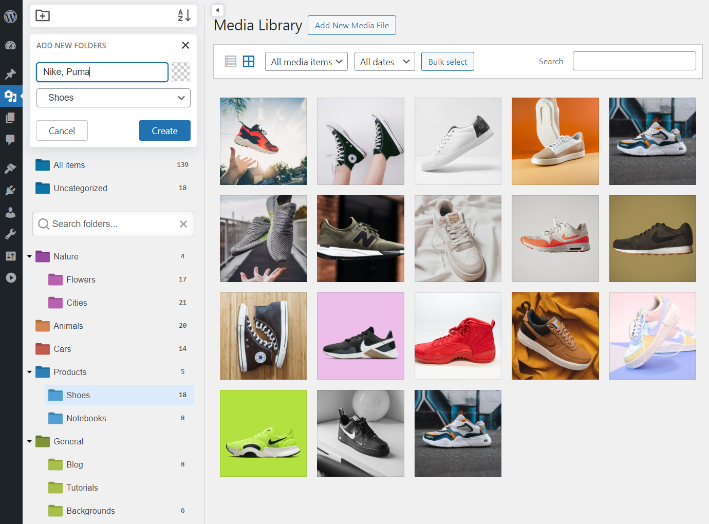 Creating a new folder