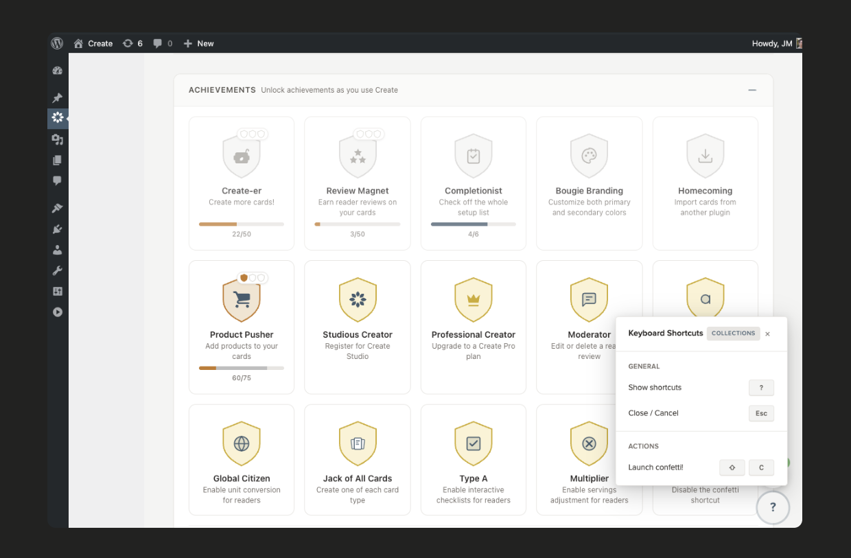 New! Dashboard, Achievements, and app-wide Keyboard Shortcuts (try confetti!).