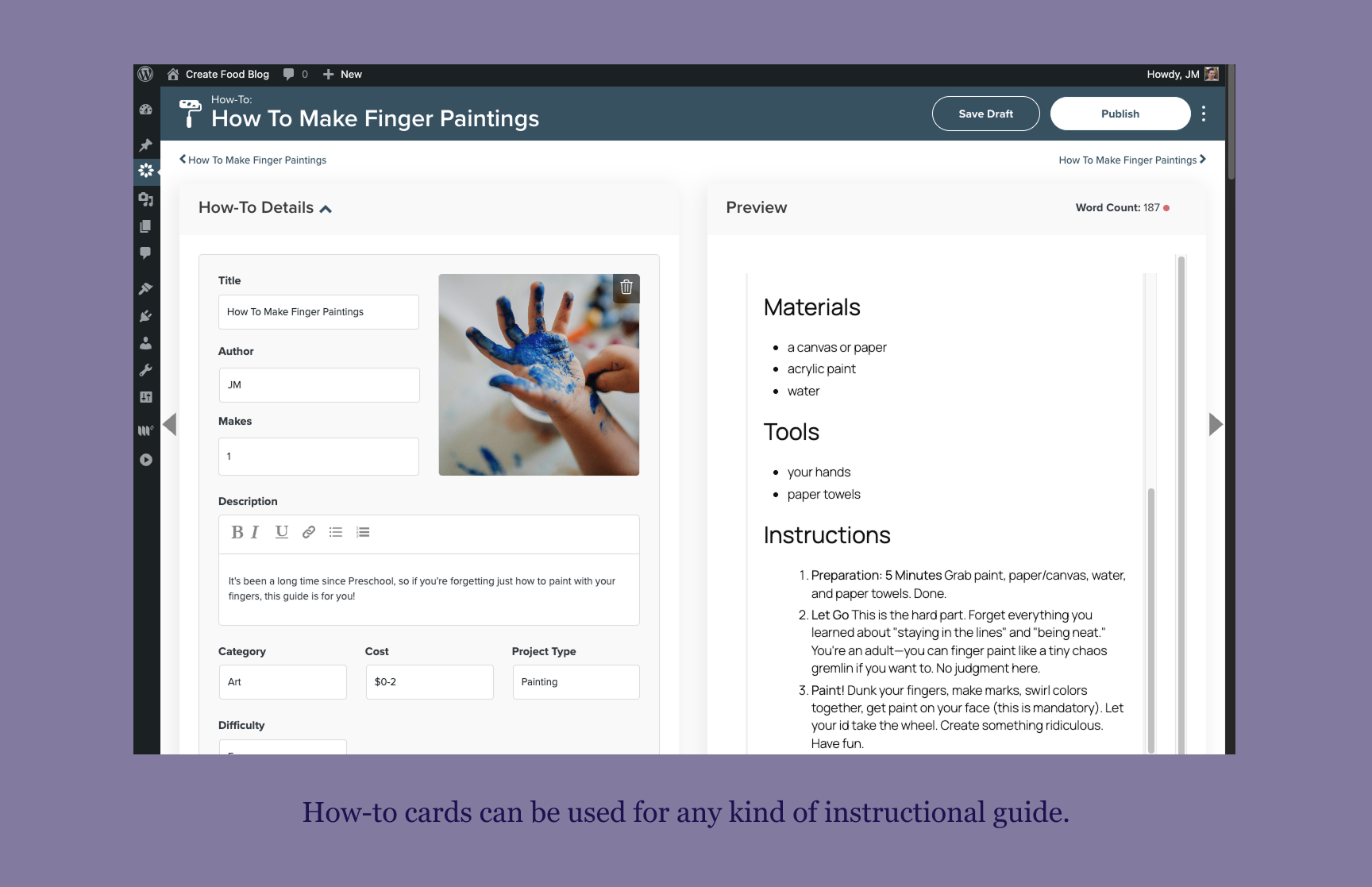How-to cards can be used for any kind of instructional guide.