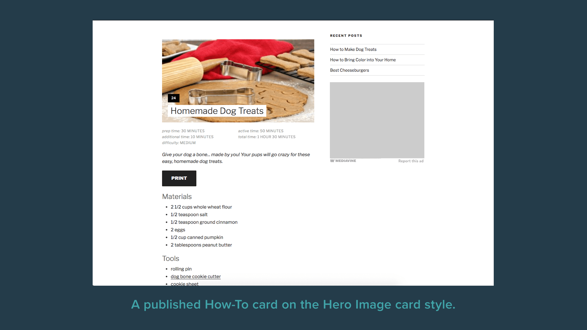 A published How-To card on the Hero Image card style.