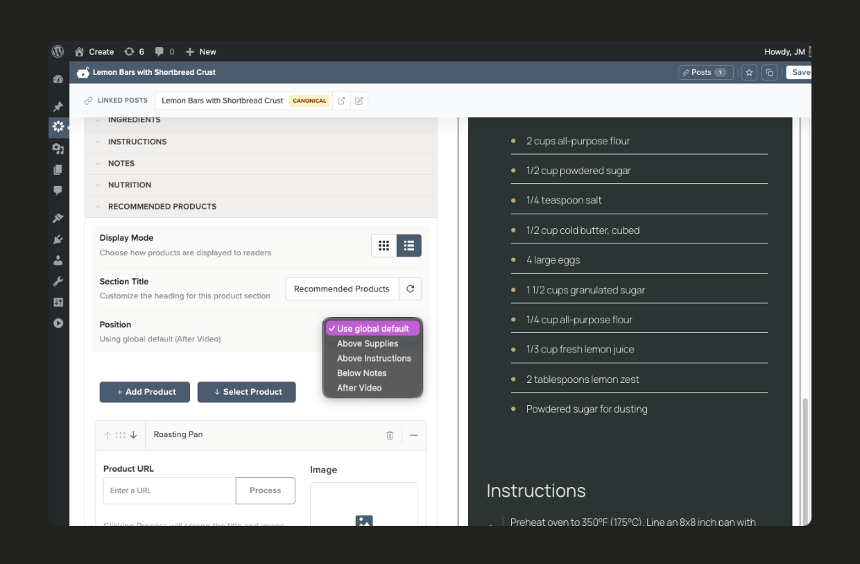 New! Position and layout options for Recommended Products.