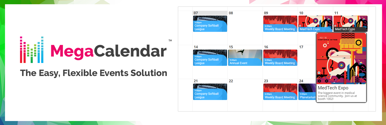 WordPress 外掛 MegaCalendar 的封面圖片。