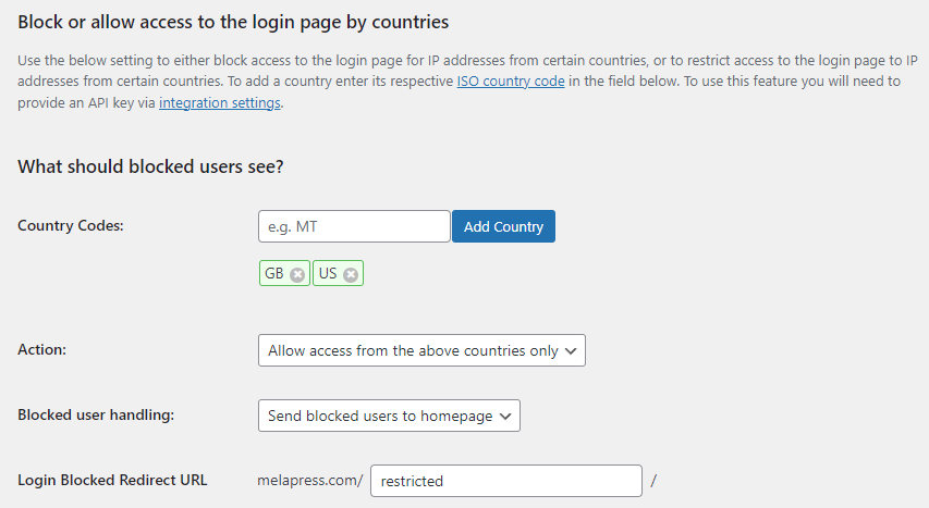 <p>In the Premium edition you can also limit the traffic to the login page by country or a number of countries.</p>