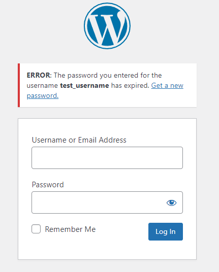 Users are notified when their password expires.