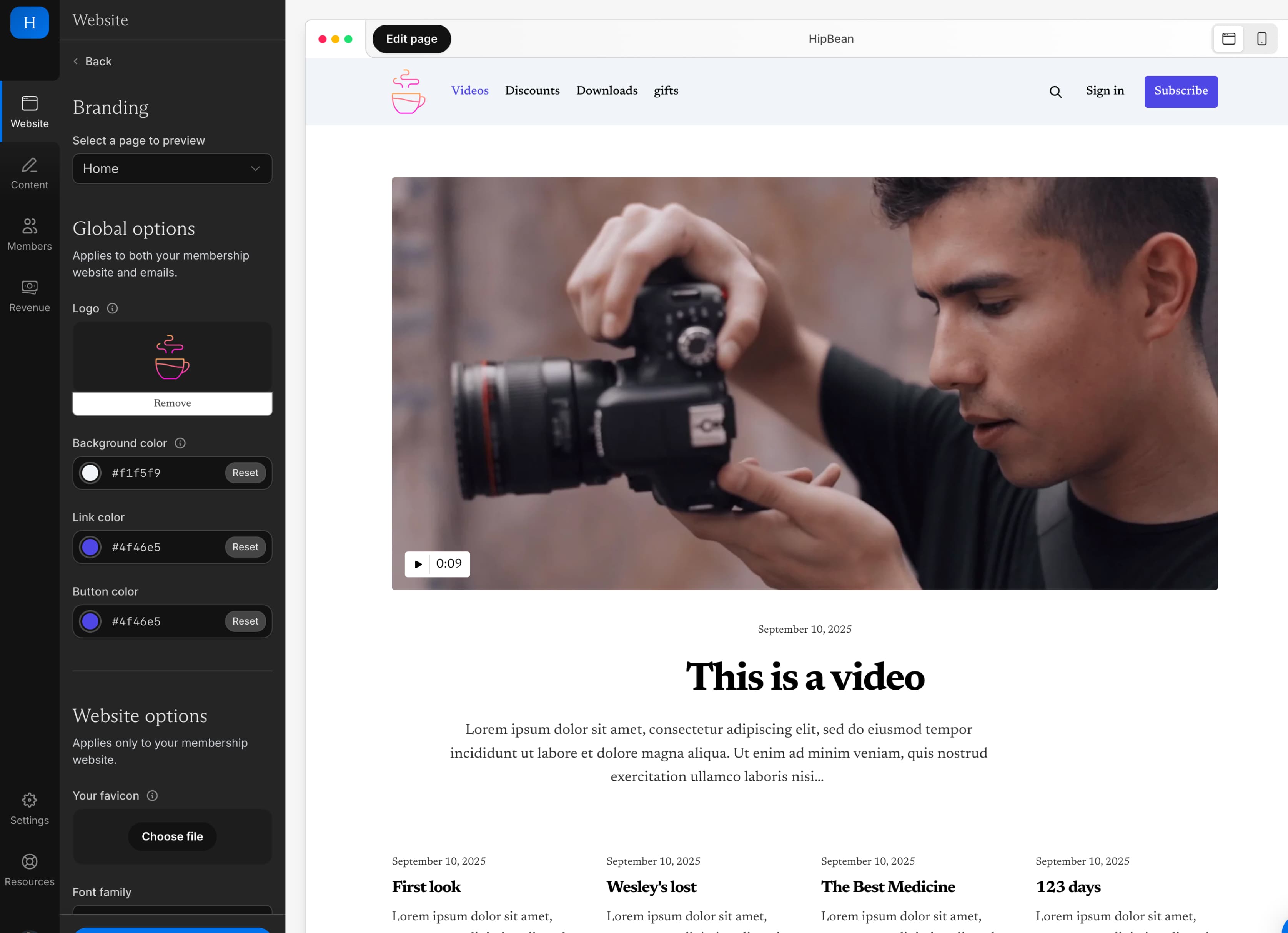 Customize your page branding