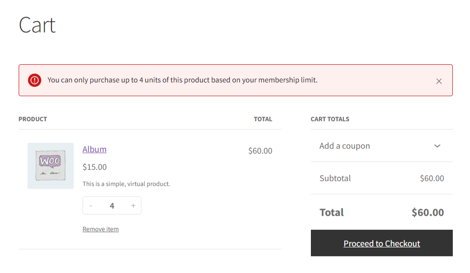 Restrict Product Maximum Quantity