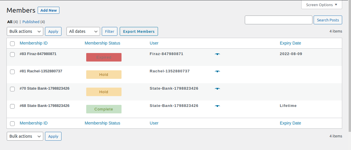 Members Log