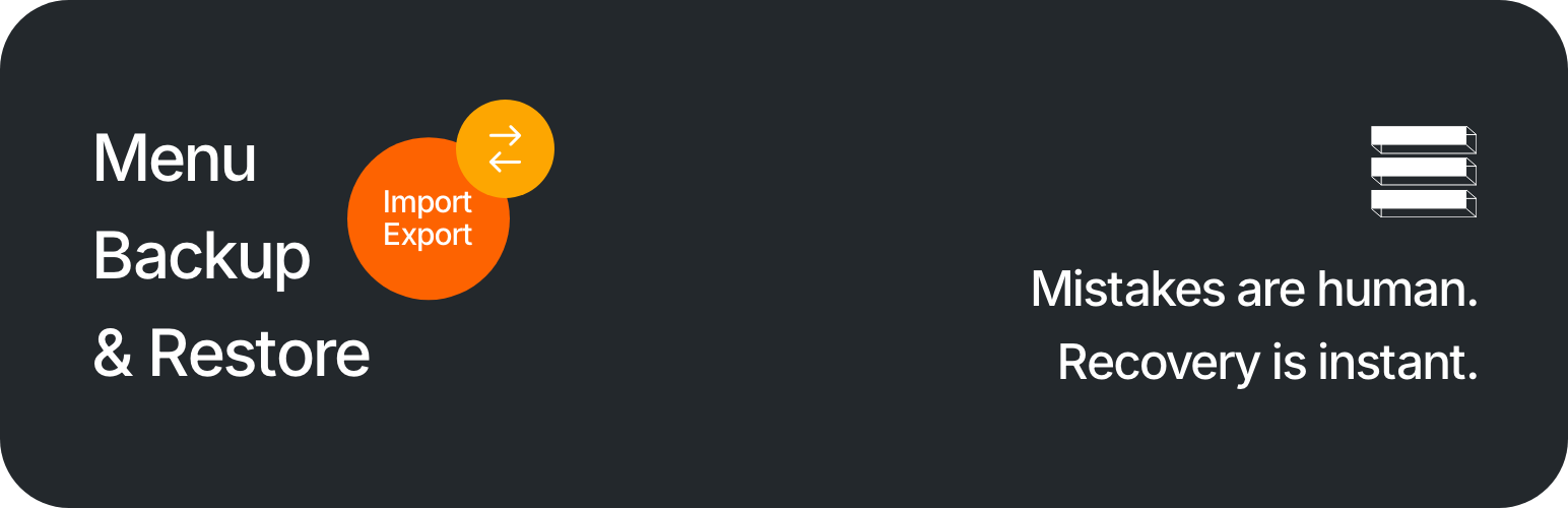 Menu Backup & Restore + Import/Export