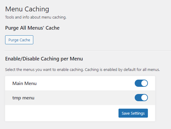 Menu Caching