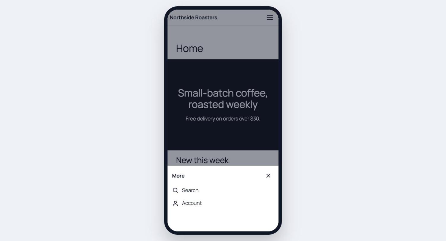 The bottom navigation bar with icons, labels, and a More drawer.