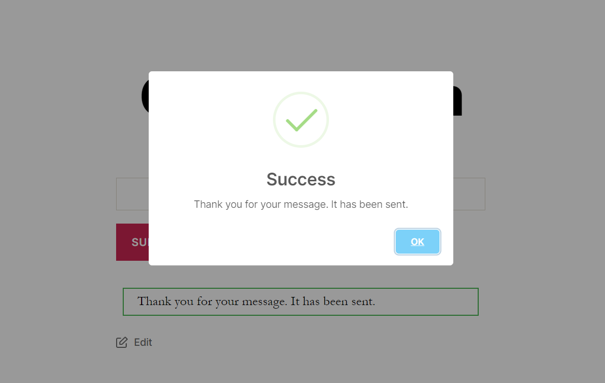 Message Popup For Contact Form 7