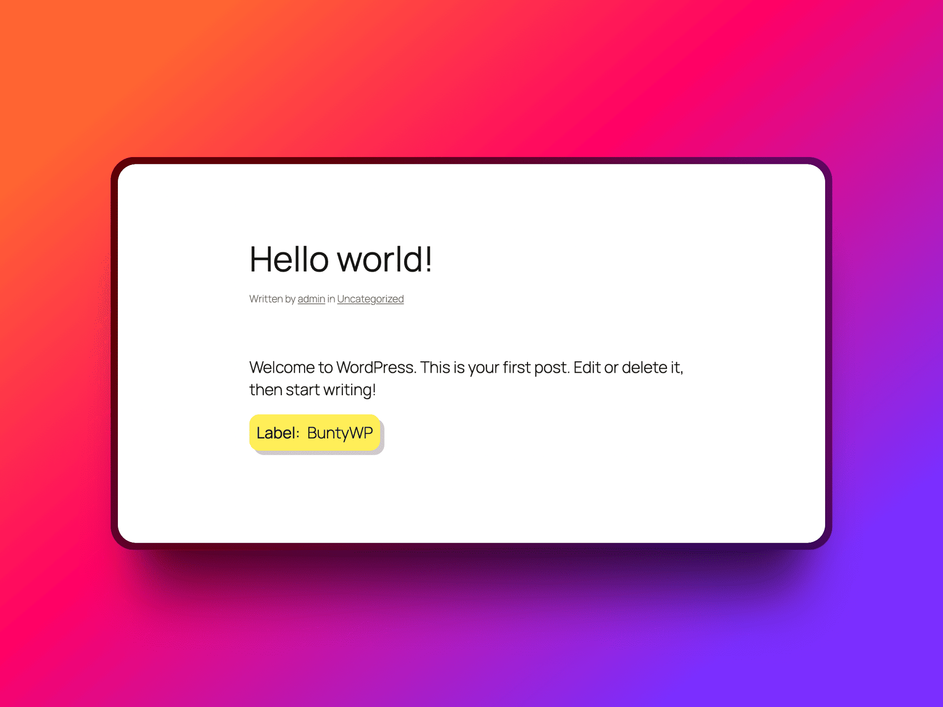 How it looks on frontend