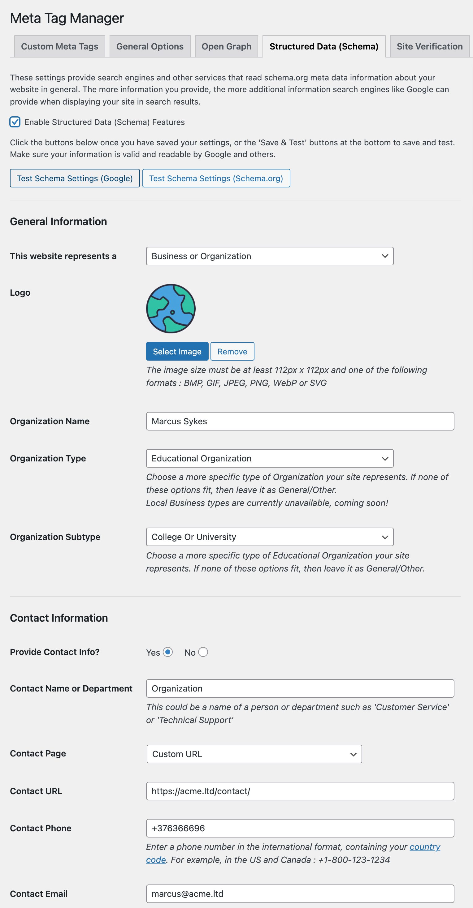 <p>If enabled you can add meta tags to a specific post in it's own meta box</p>