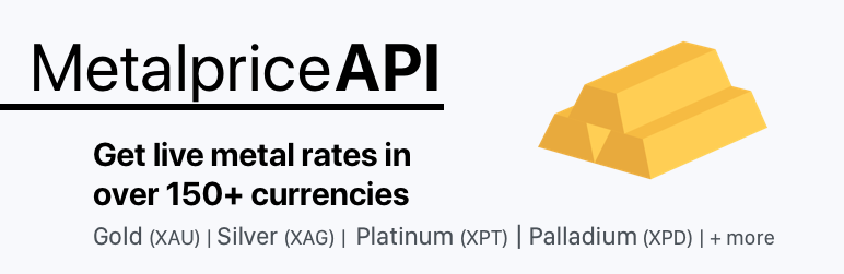WordPress 外掛 MetalpriceAPI 的封面圖片。