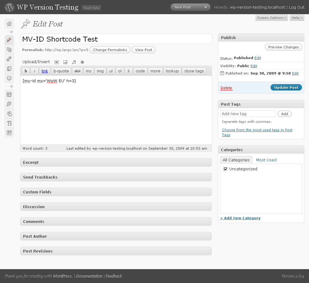 By ommitting the id parameter in the mv-id shortcode, the plugin will attempt to display all cached IDs.