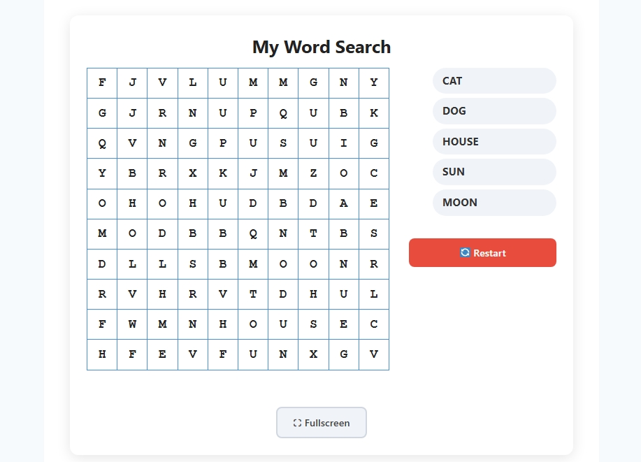 Mevabi – Word Search Puzzle Builder