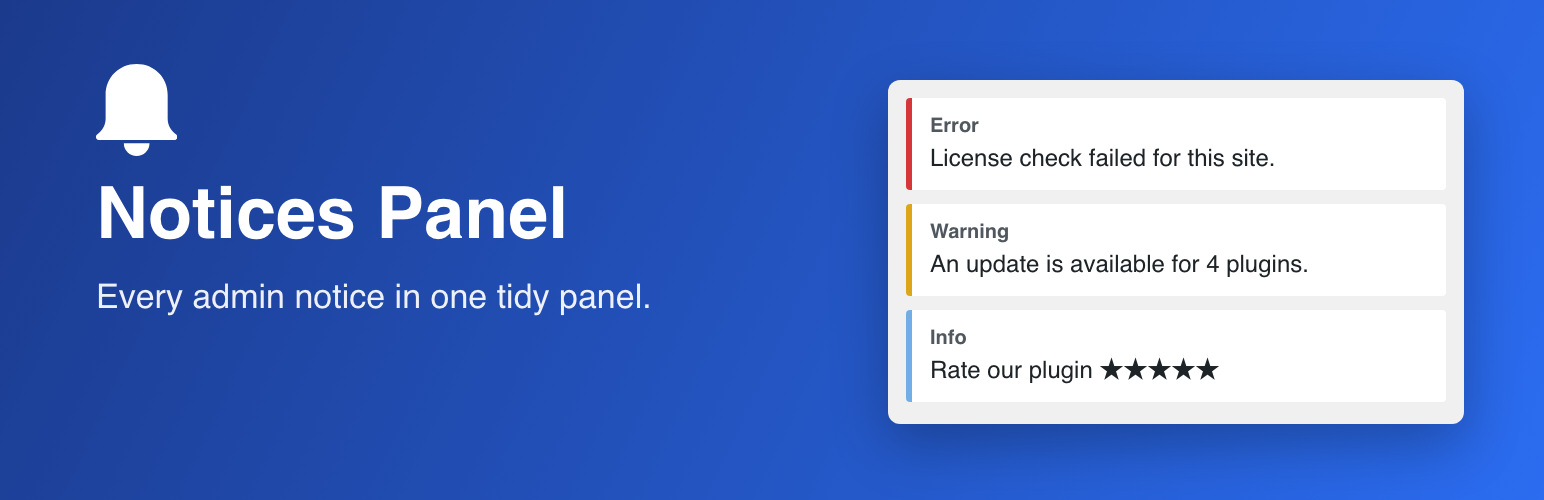 WordPress 外掛 Notices Panel 的封面圖片