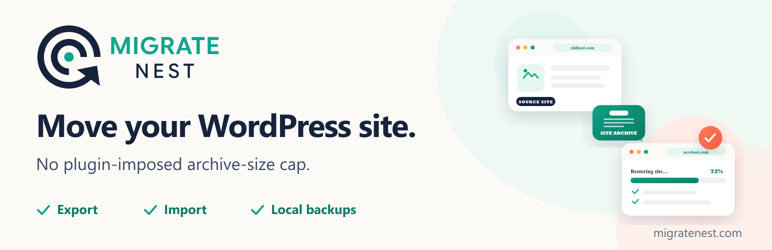 WordPress 外掛 MigrateNest – Migrate, Backup & Restore WordPress 的封面圖片