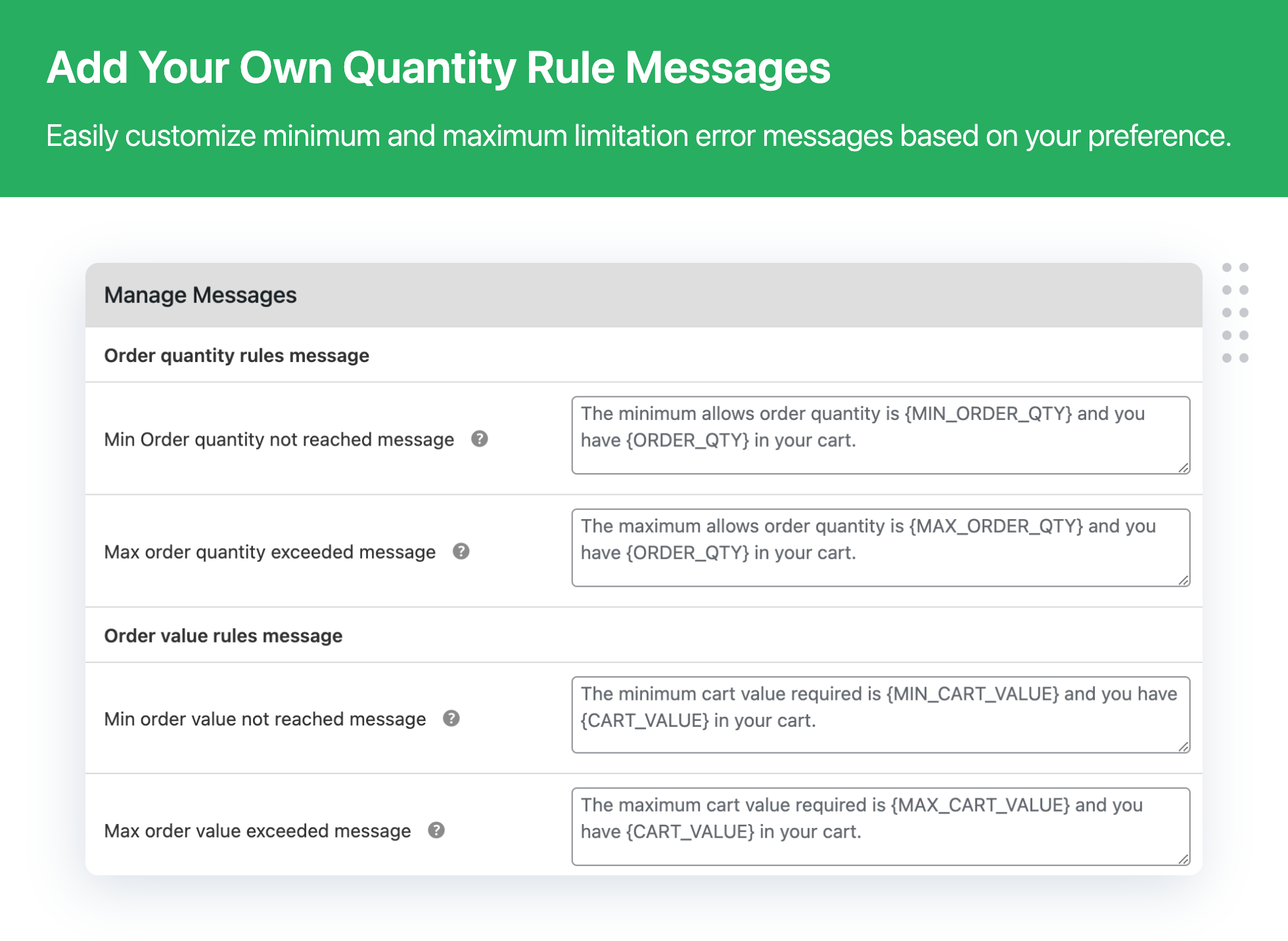 Minimum and Maximum Quantity for WooCommerce