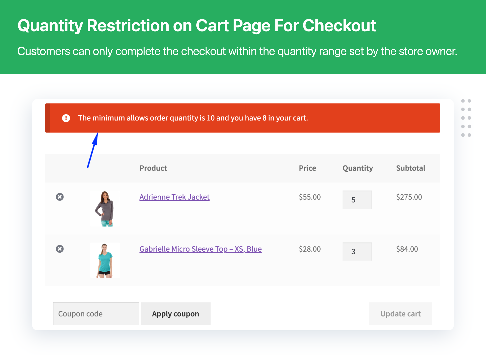 Minimum and Maximum Quantity for WooCommerce