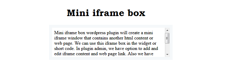 Mini iframe box