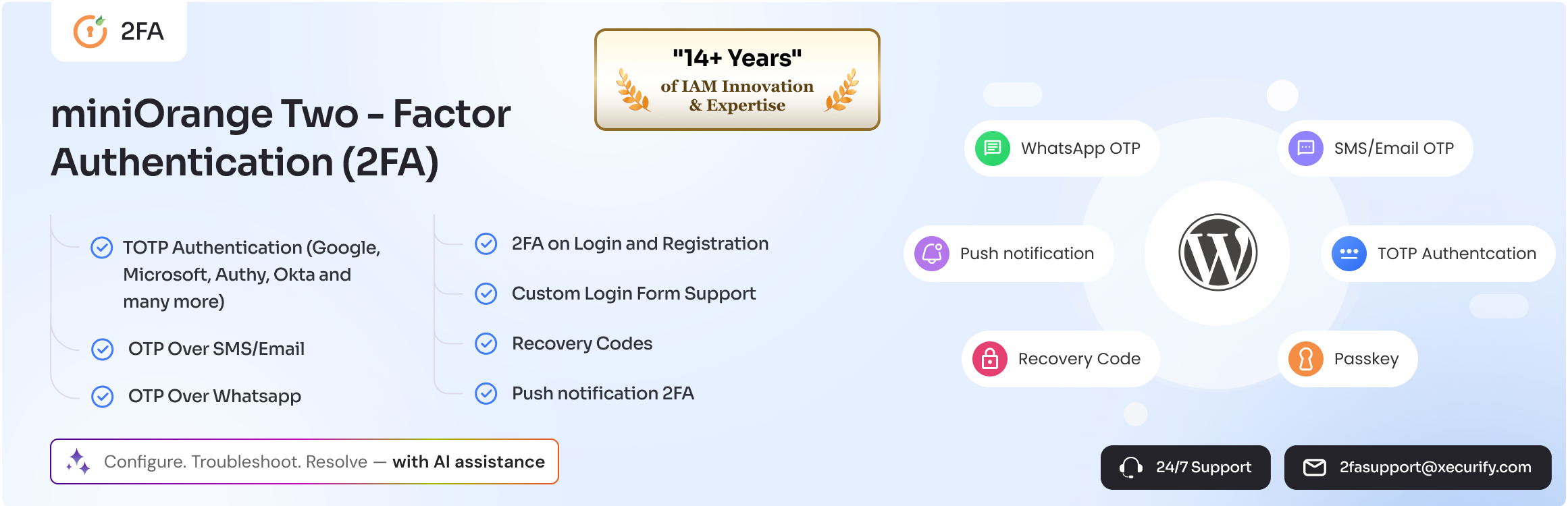 miniOrange 2FA &ndash; Two Factor Authentication for WordPress (OTP, SMS, Email, Google Authenticator)