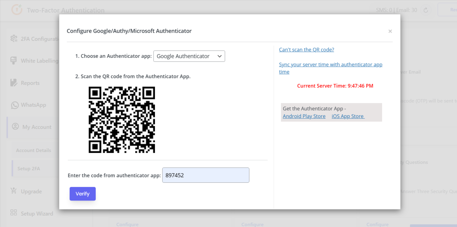 Google Authenticator (WP 2FA/MFA) - Setup and Test Google Authentication
