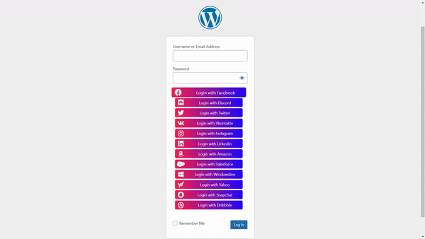 Social Login with icon with smart theme, Transform effect and long buttons.