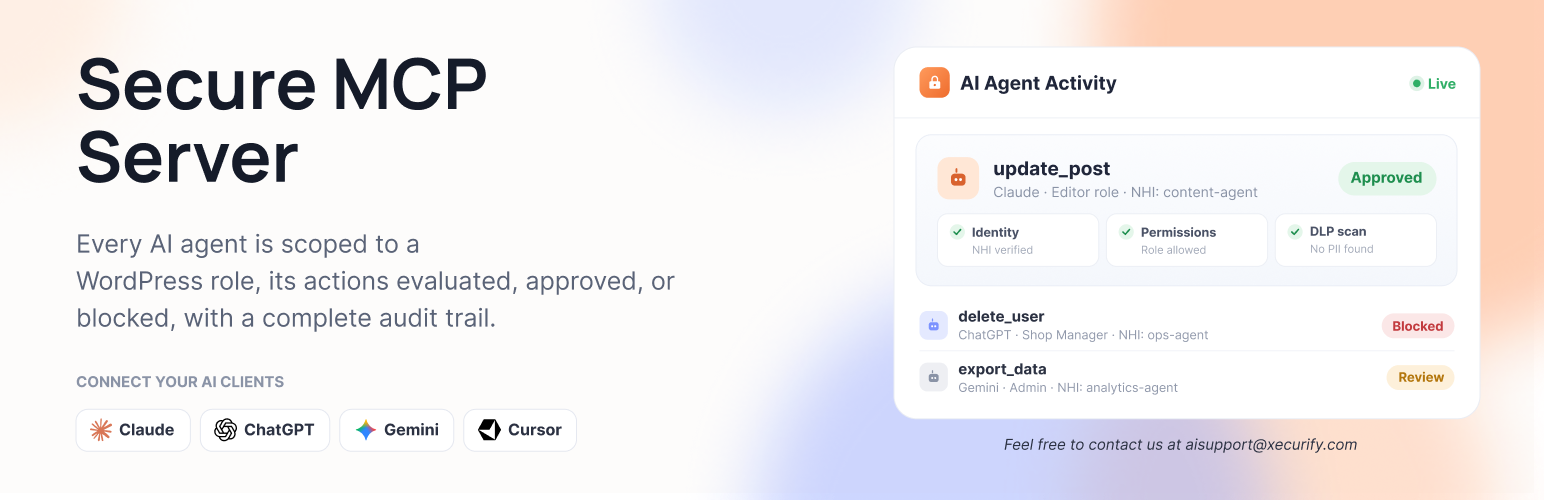 Secure MCP Server for Claude, ChatGPT, Gemini and other AI providers