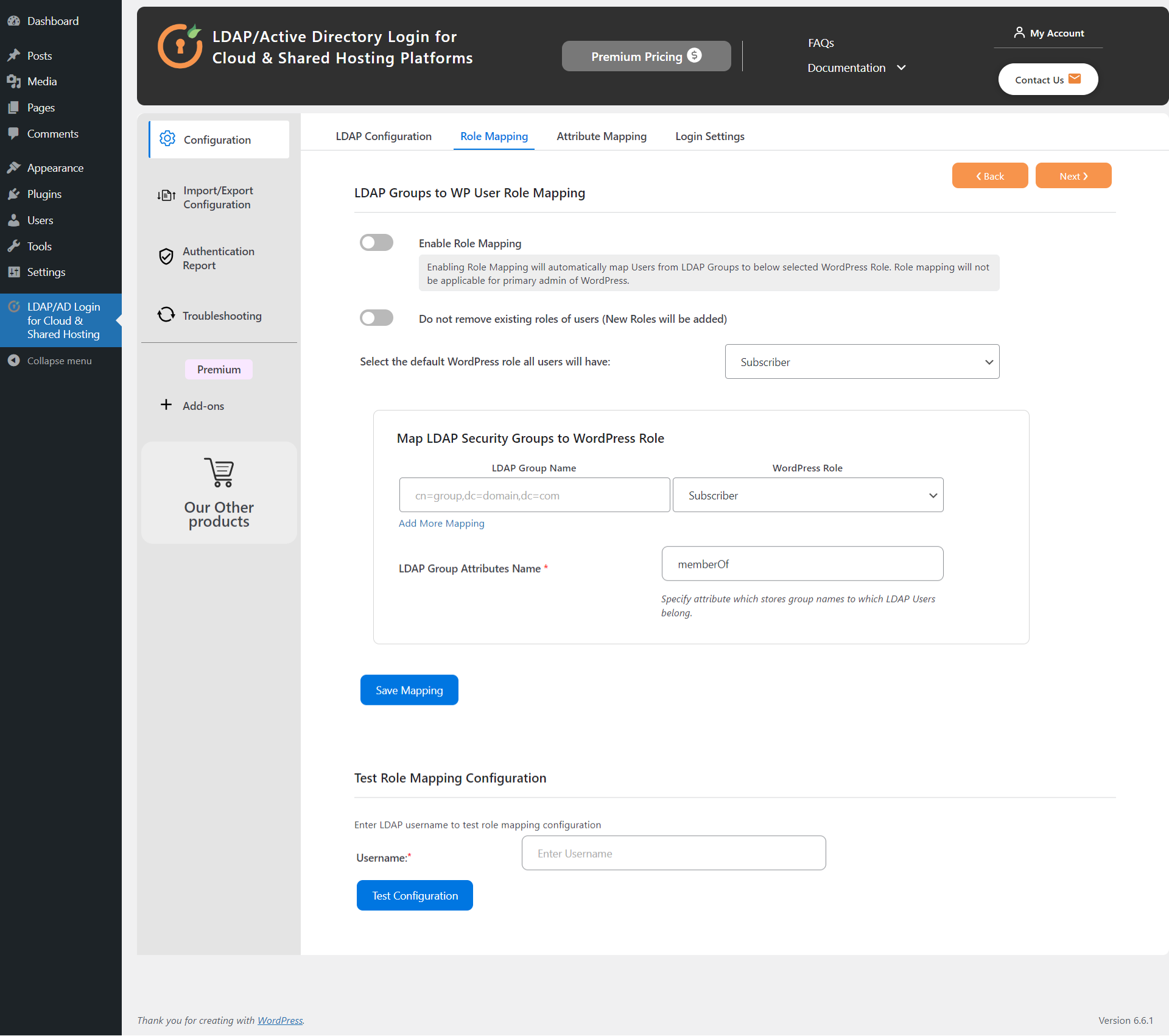 Active Directory/LDAP Group(s) to WordPress User Role Mapping