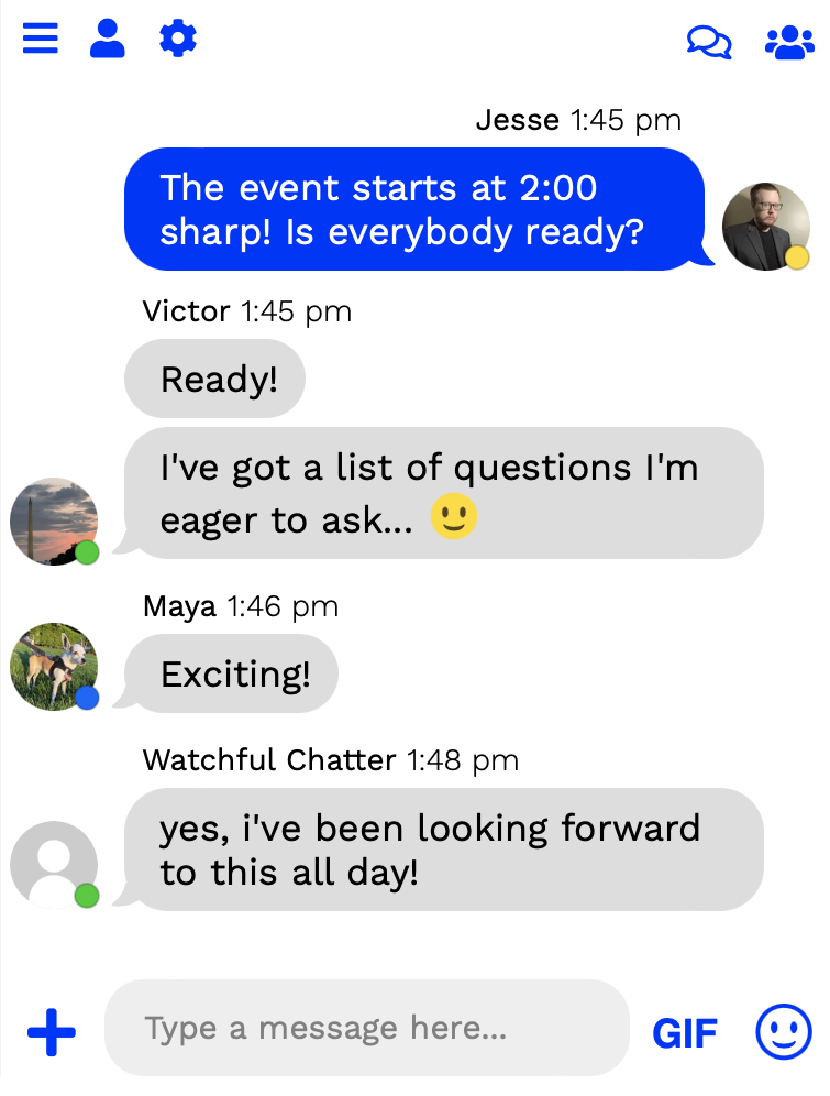 Talk directly with visitors of your site in real time using Minnit.