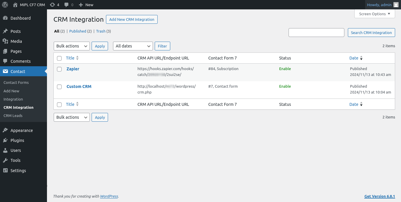 CRM integrations