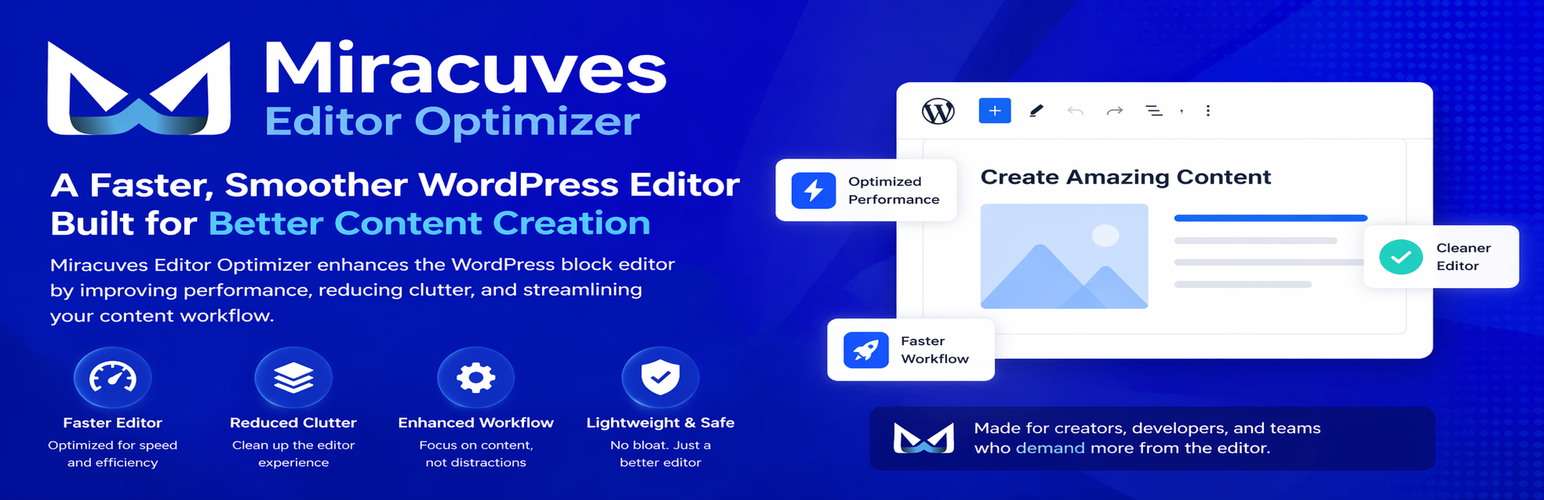 Miracuves Editor Optimizer