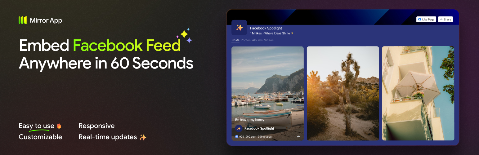 Mirror App – Social Page preview