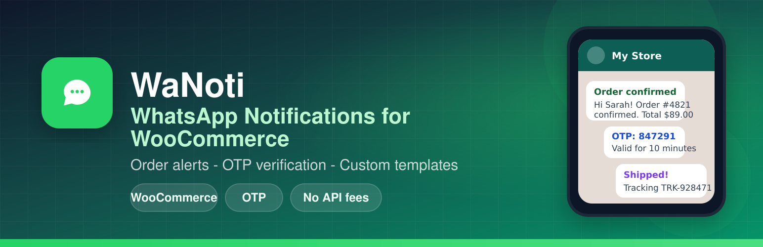 WordPress 外掛 WaNoti for WooCommerce 的封面圖片