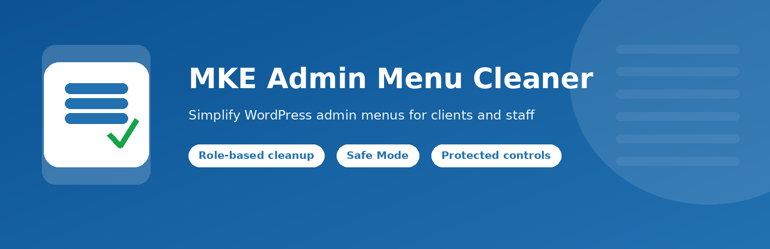 MKE Admin Menu Cleaner for Clients