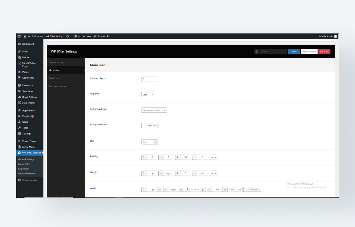 WP Mobile Bottom Menu