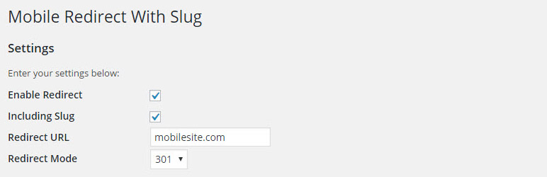 Mobile Redirect With Slug
