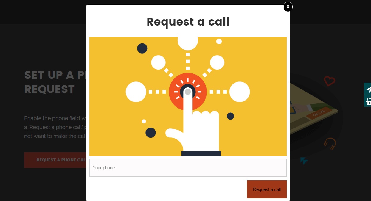 Create a phone call request widget