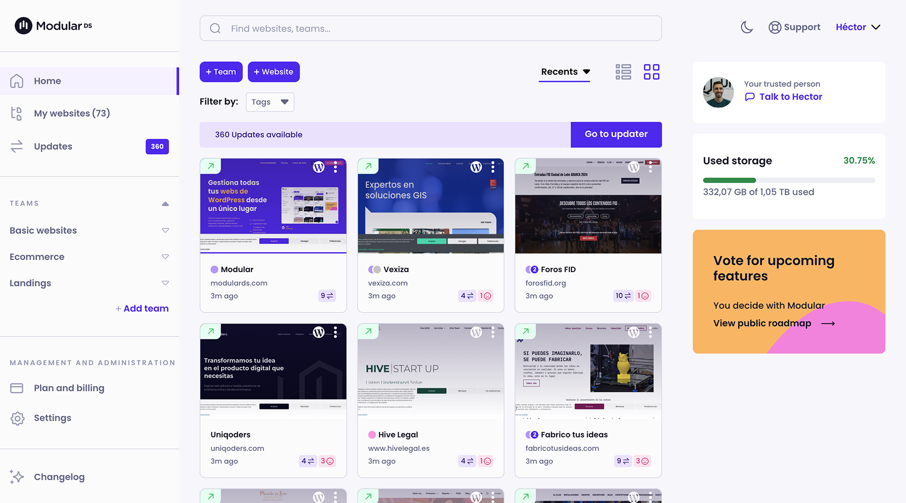 Modular DS dashboard