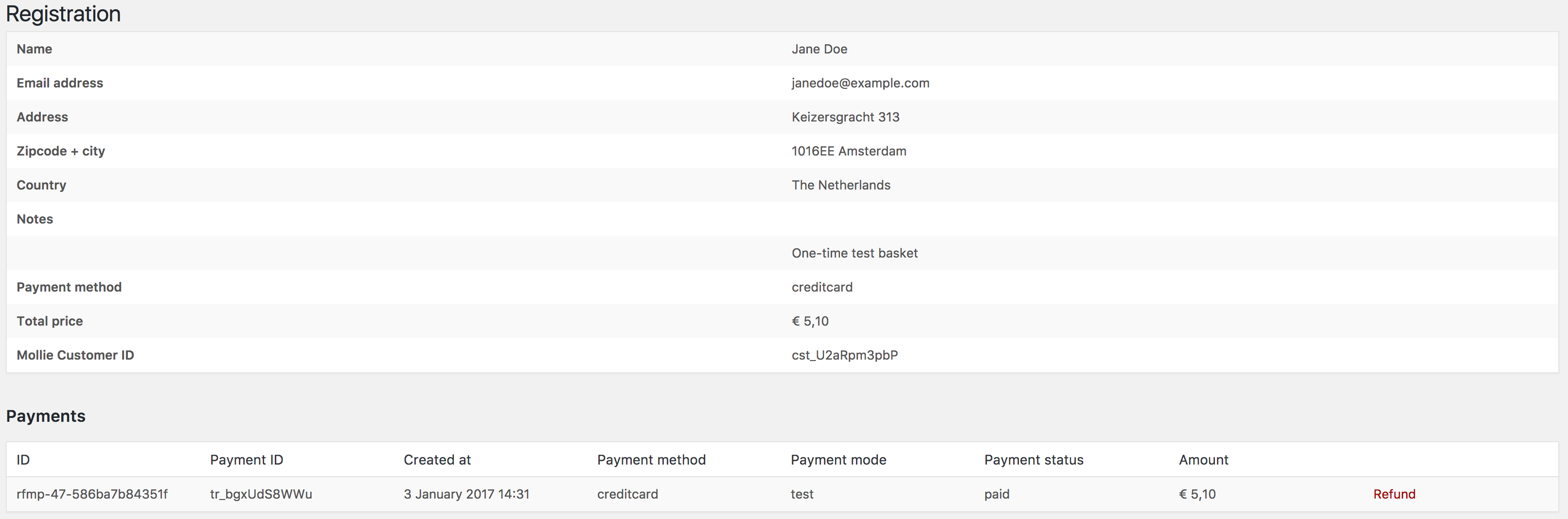 Registration without subscription