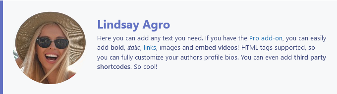 Author Box - You may want to hide author links and author meta