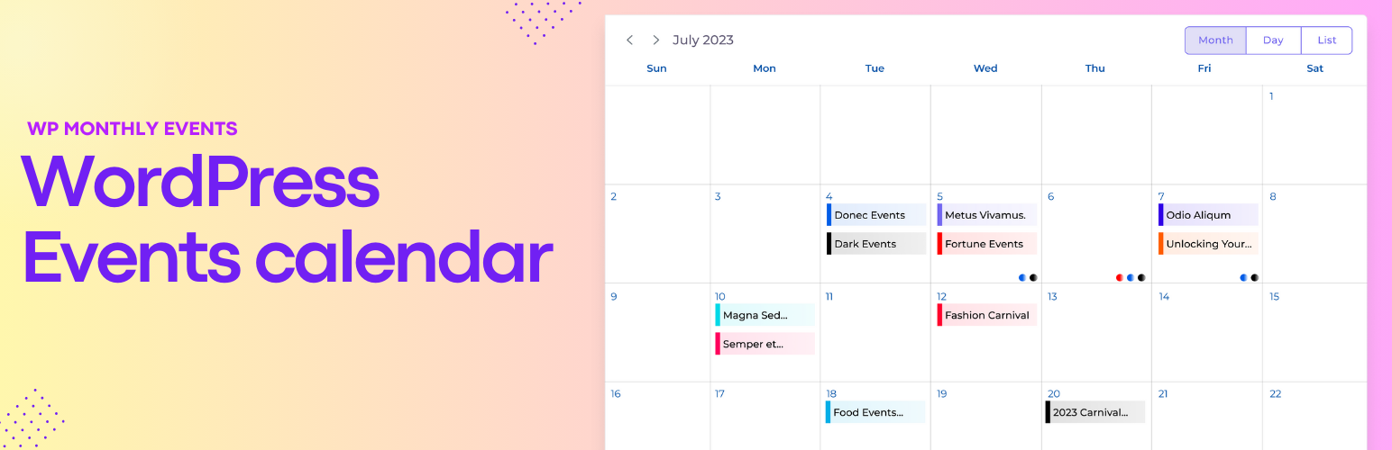 Monthly Events Calendar WordPress plugin WordPress org Monthly Events Calendar WordPress plugin WordPress org