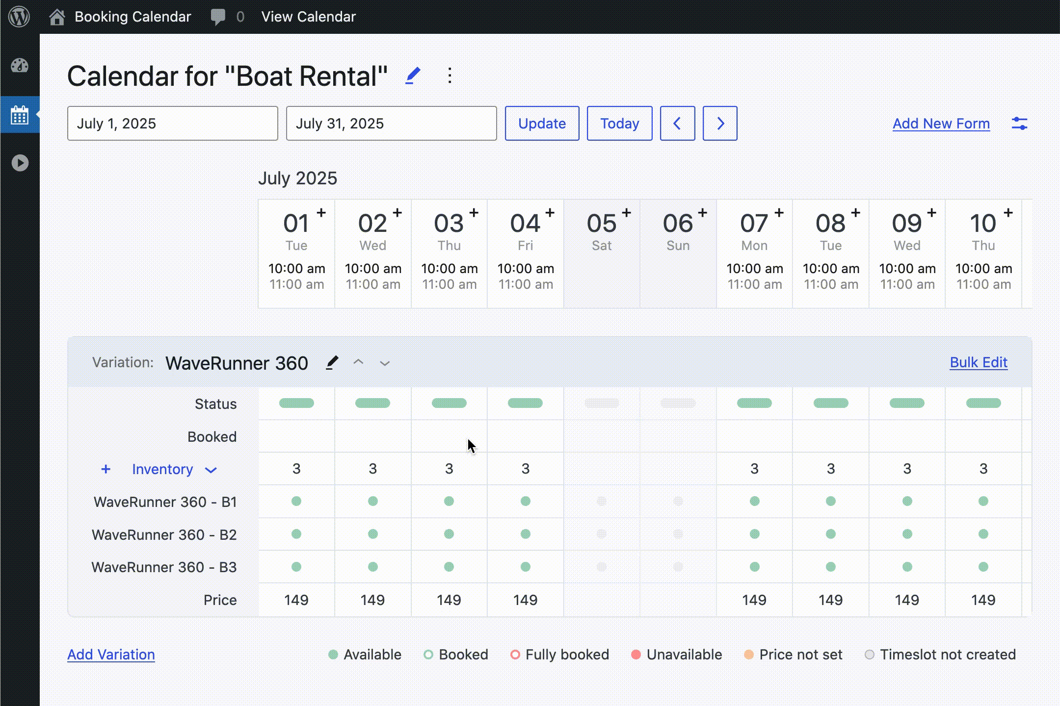 MotoPress Booking Calendar - Screenshot 3